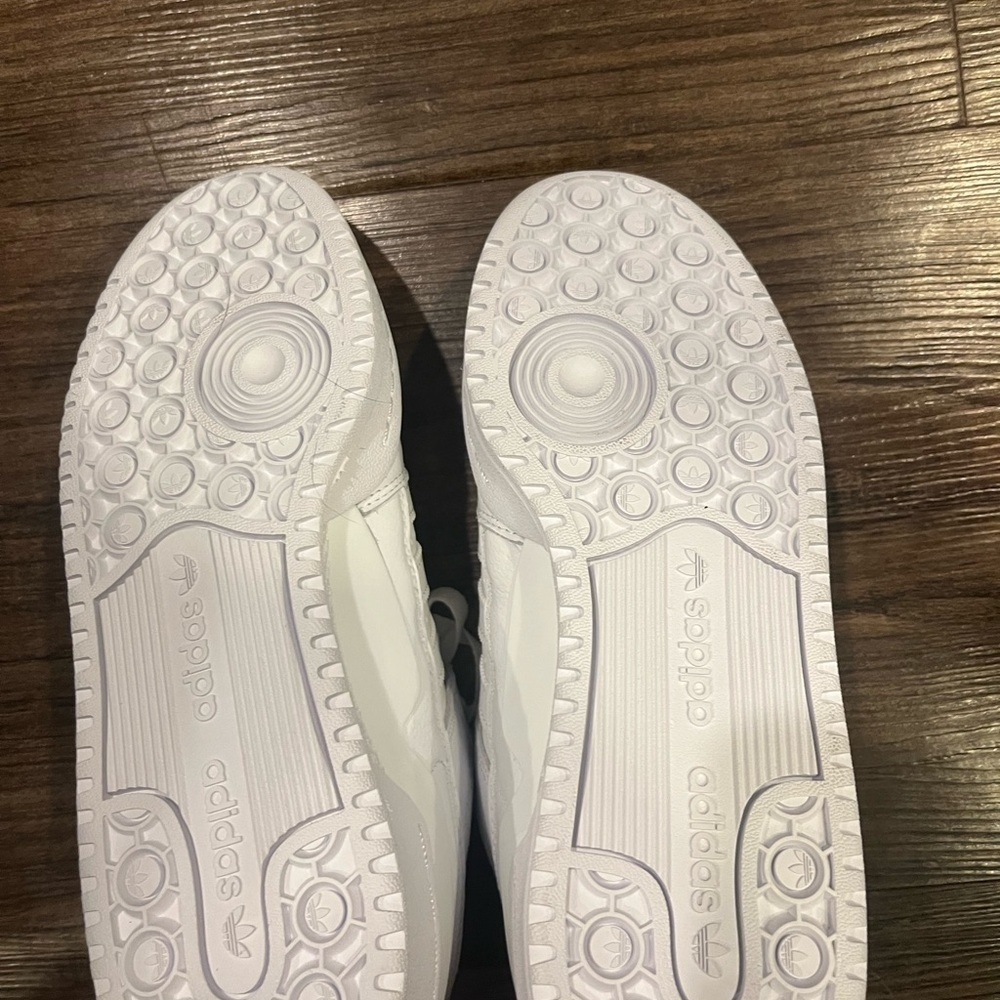 Adidas Women's White and Gold Sneakers - Picture 2 of 6